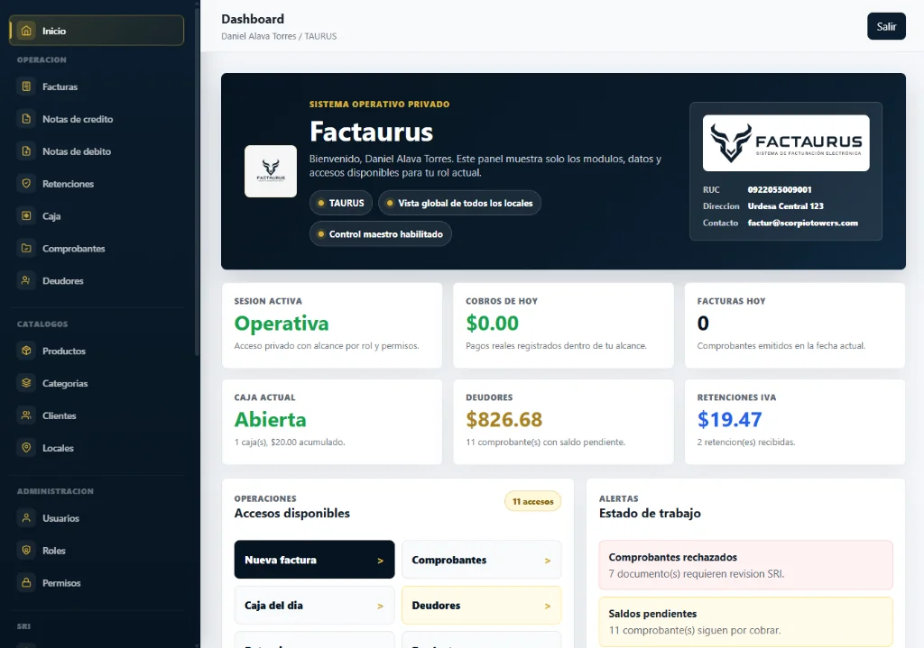 Factaurus Dashboard